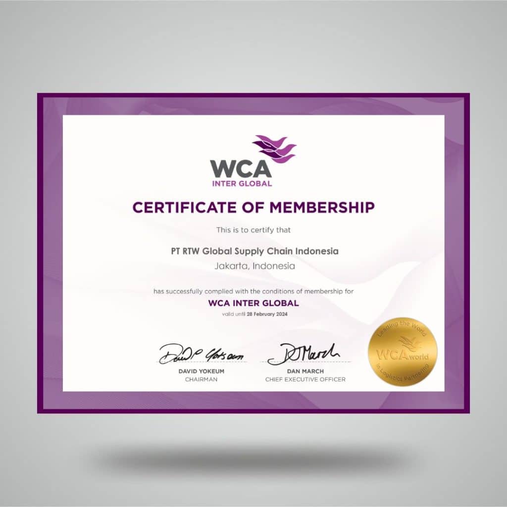 WCA Indonesia Certificate RTW
